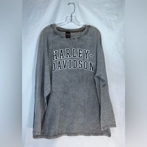 Men’s Grey Harley Davidson Long Sleeve Shirt Size XL